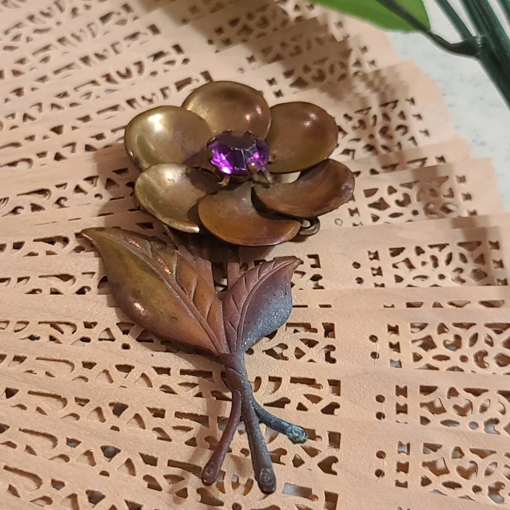 Vintage Brooch Purple